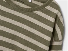 Name It dusty olive/pure cashmere stribet top